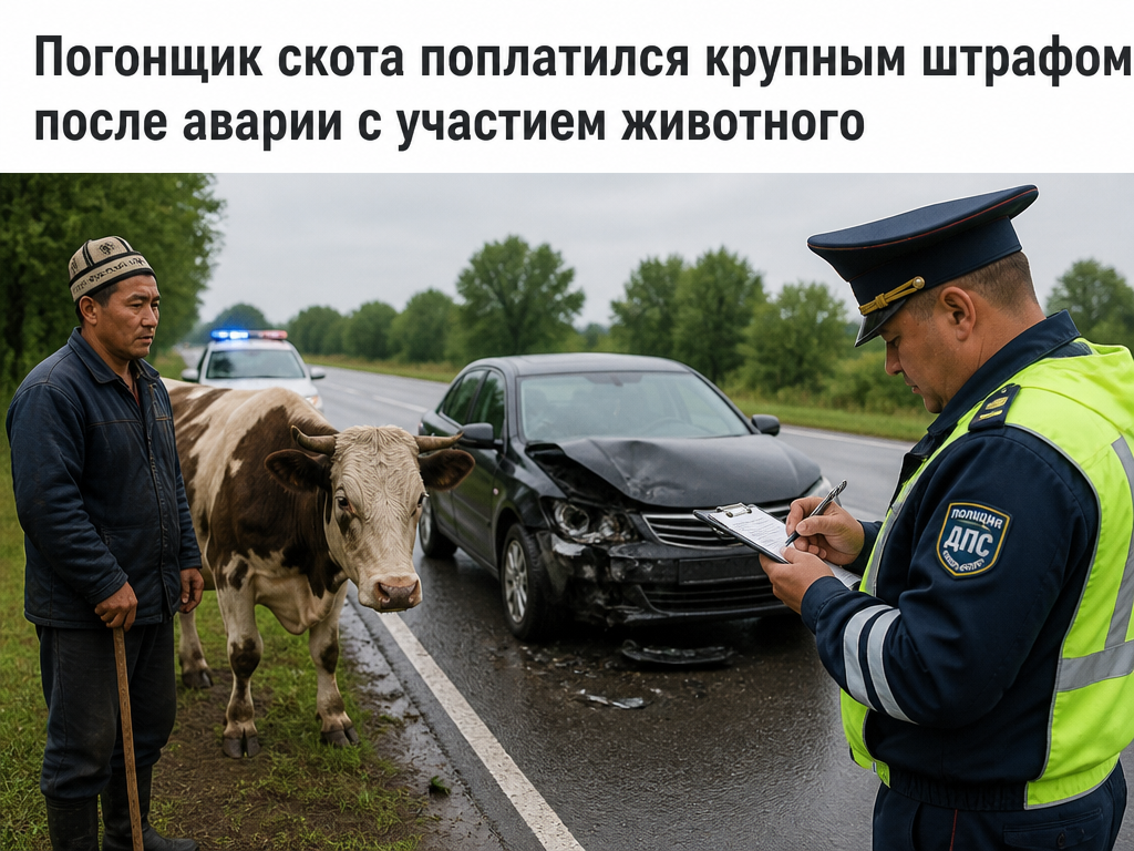 Рекордный штраф за аварию с участием коровы