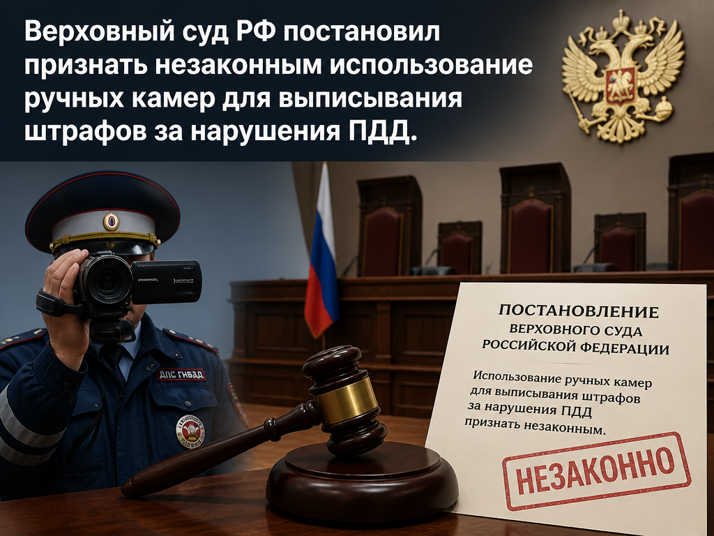 Верховный суд запретил штрафовать водителей с ручных камер фиксации нарушений