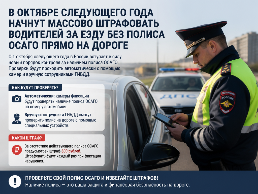 Камеры научатся выписывать штрафы за отсутствие ОСАГО уже через год