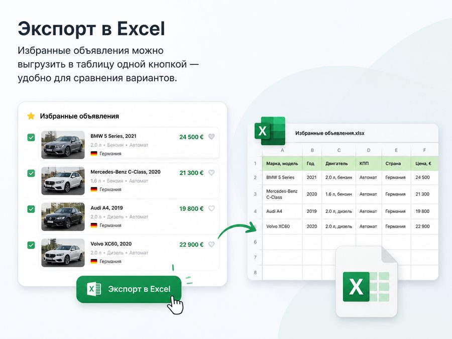 Экспорт в Excel